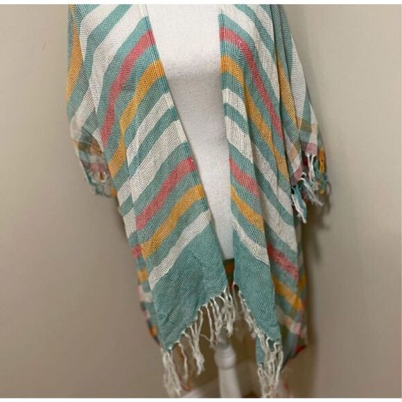 Free People Tan Lines Woven Kimono Size OS - Picture 4 of 8